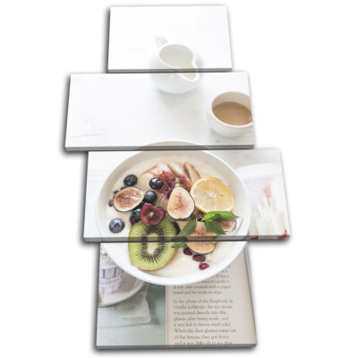 Breakfast Healthy Cafe Food Kitchen MULTI Leinwand Kunst Bild drucken