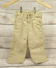 Kids Winter Pants Gymboree Embroidered Dogs Corduroy Unisex Slacks 2T Beige