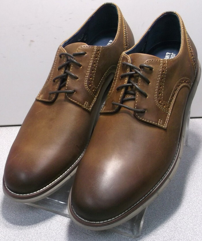 592988 MS50 EATON PLAIN TOE MEN'S SHOES 11.5 M BROWN LEATHER JOHNSTON