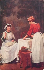 Fine art postcard - P. L. Vagnier - The Maid-Servants