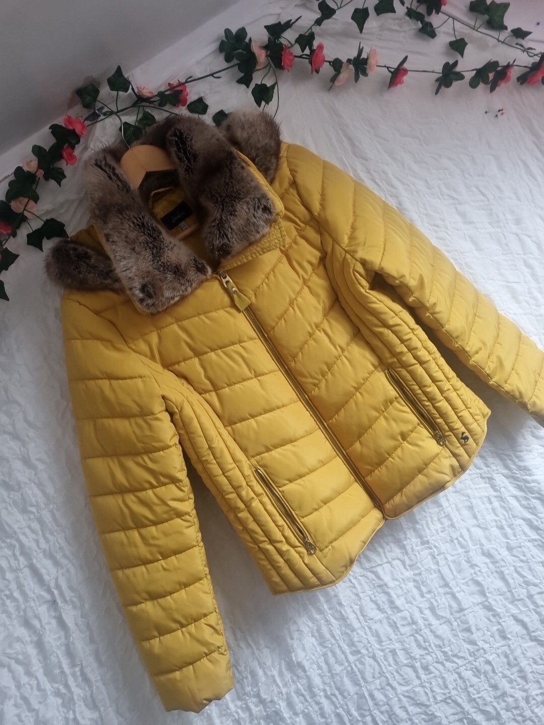 Joules Cassington Golden Yellow Ladies/Puffer Jacket Size 14. eBay