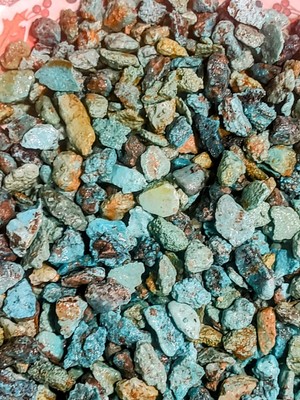 1lb.  Alarcon Turquoise Rough Small Nuggets Lot's of Pretty Blues Stabilized