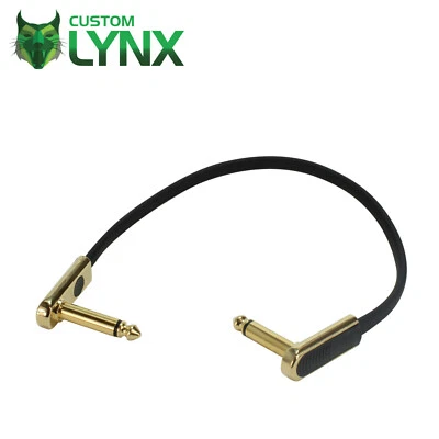Custom Lynx Flat Jack Patch Cables. Guitar Pedal Patch Leads. Pancake 1/4" 6.3mm