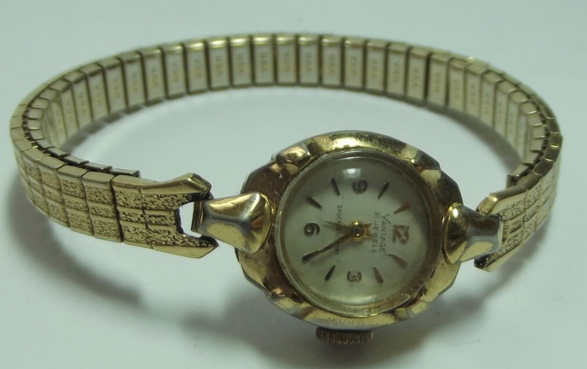 Vtg VANTAGE Wrist Watch Ladies 21 Jewels SHOCK RESISTANT  display picture 3