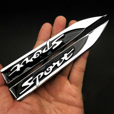 2 x Sport Seite Emblem Badge auto aufkleber car Sticker Fender Sports Black