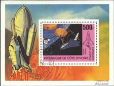 côte d'ivoire Bloc 17 oblitéré 1981 Space