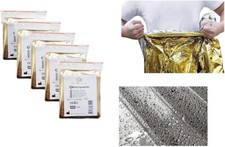 Notfall-Rettungsdecke &ndash; 160 x 210 cm Gold&ndash;W&auml;rmefolie f&uuml;r Erste Hilfe- 5 St&uuml;ck