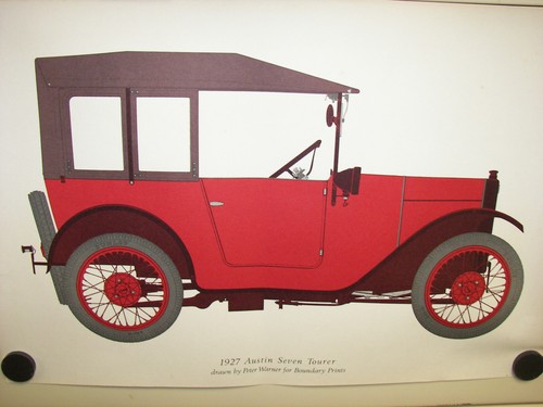 Vintage 1927 Austin Seven Tourer Poster - Picture 2 of 2