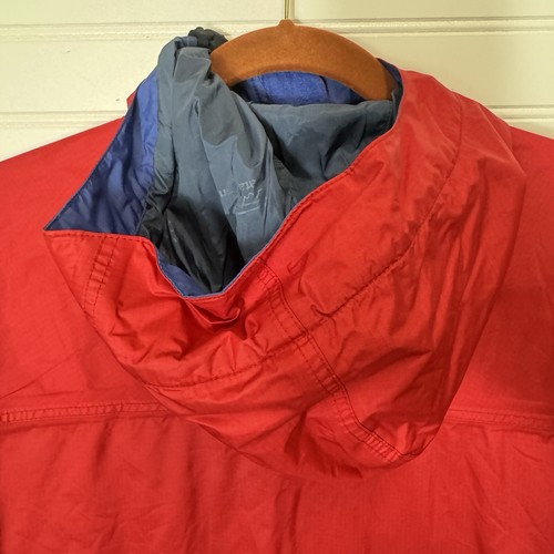 VTG 90s Patagonia Kids Unisex Youth Size 8 Red Nylon Snap Zip Hooded Jacket - Picture 10 of 12