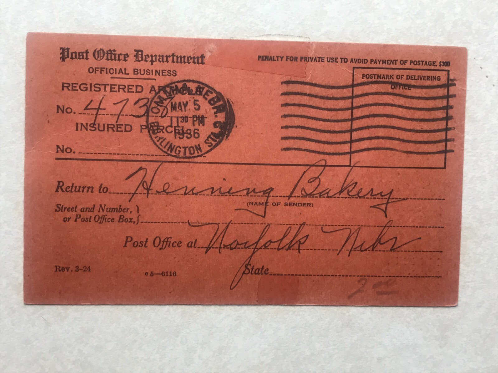 F929 Postal Card post office Omaha Nebraska Norfolk NE Burlington