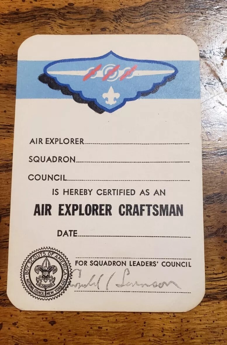 Boy Scouts of America Vintage Air Scout Explorer Program Craftsman Rank