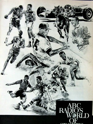 Willie Mays Arnold Palmer Vintage 1967 ABC Radio B&W Original Print Ad-8.5 x 11''