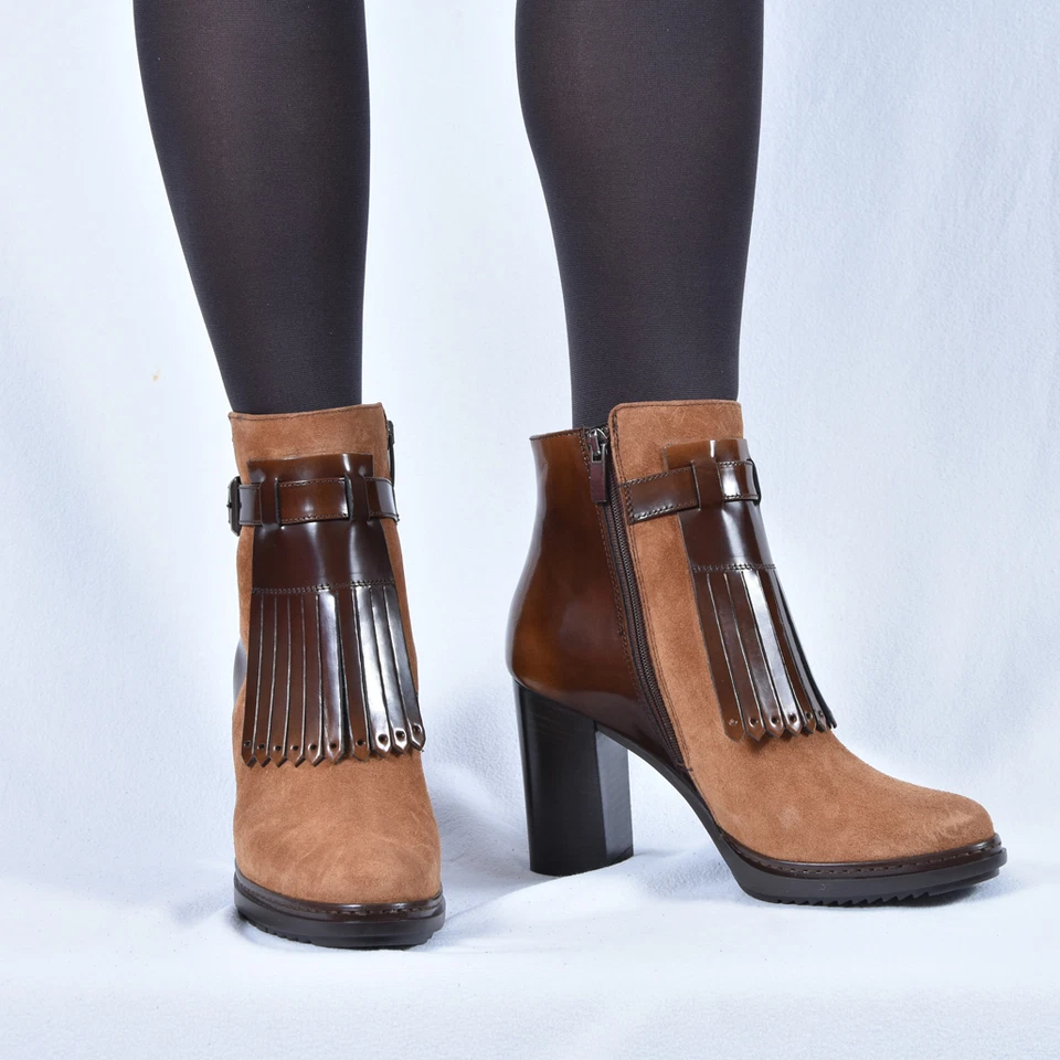 New Peperosa Damen Stiefeletten Stiefel Boots Braun Leder 37 39 40 - Bild 1 von 4