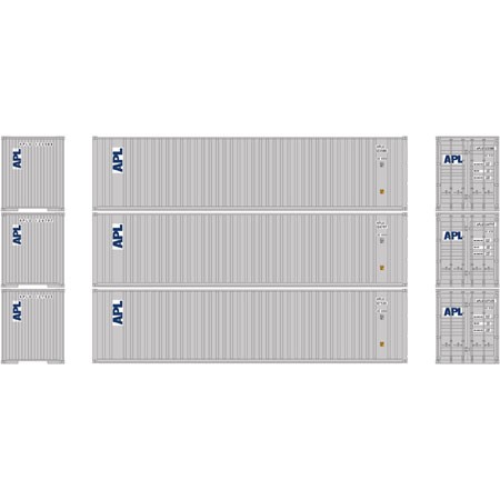 Contenedor de cartón corrugado Athearn 29195 HO APL RTR 40' con panel plano (3) | Condition: New