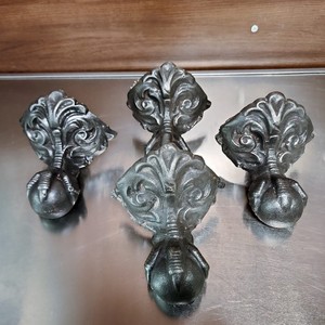 Cast Iron Clawfoot Tub Feet Antique 1890s Ball & Claw Legs Set of 4 Cleaned