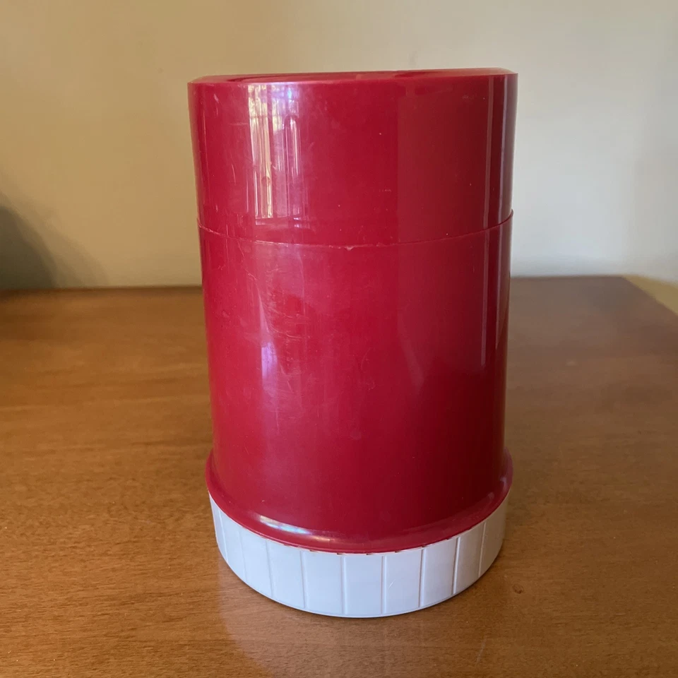 Termo vintage 10 oz tarro de comida bebida sopa caliente frío rojo blanco hecho en EE. UU. Foto 2 de 4