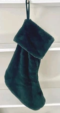 Minky Couture Luxury Faux Fur Christmas Stocking Elegant Holiday Green Plush
