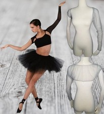 Abstract SHRUG GRAY Child 6x7 Dance Costume Sheer Bolero Cardigan Ballet New
