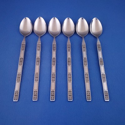 RDS41 Reed Barton Rebacraft ~ (6) Iced Tea Spoons 7 1/2'' ~ Japan Flatware