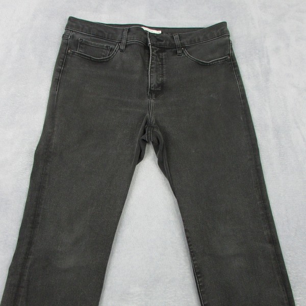 Levis 312 Shaping Slim Crop Jeans Womens W31 L24 Faded Black Frayed Stretch