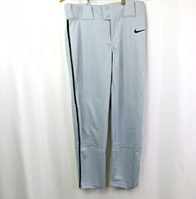 Nike Baseball Pants Boys Size L Youth Full Length Piped Gray Black Vapor Select