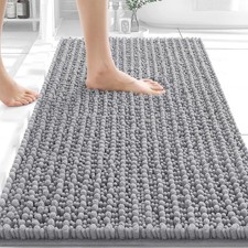 Bathroom Rug Mat 30x20, Thick Soft and Absorbent Chenille Bath Mat, Non-Slip