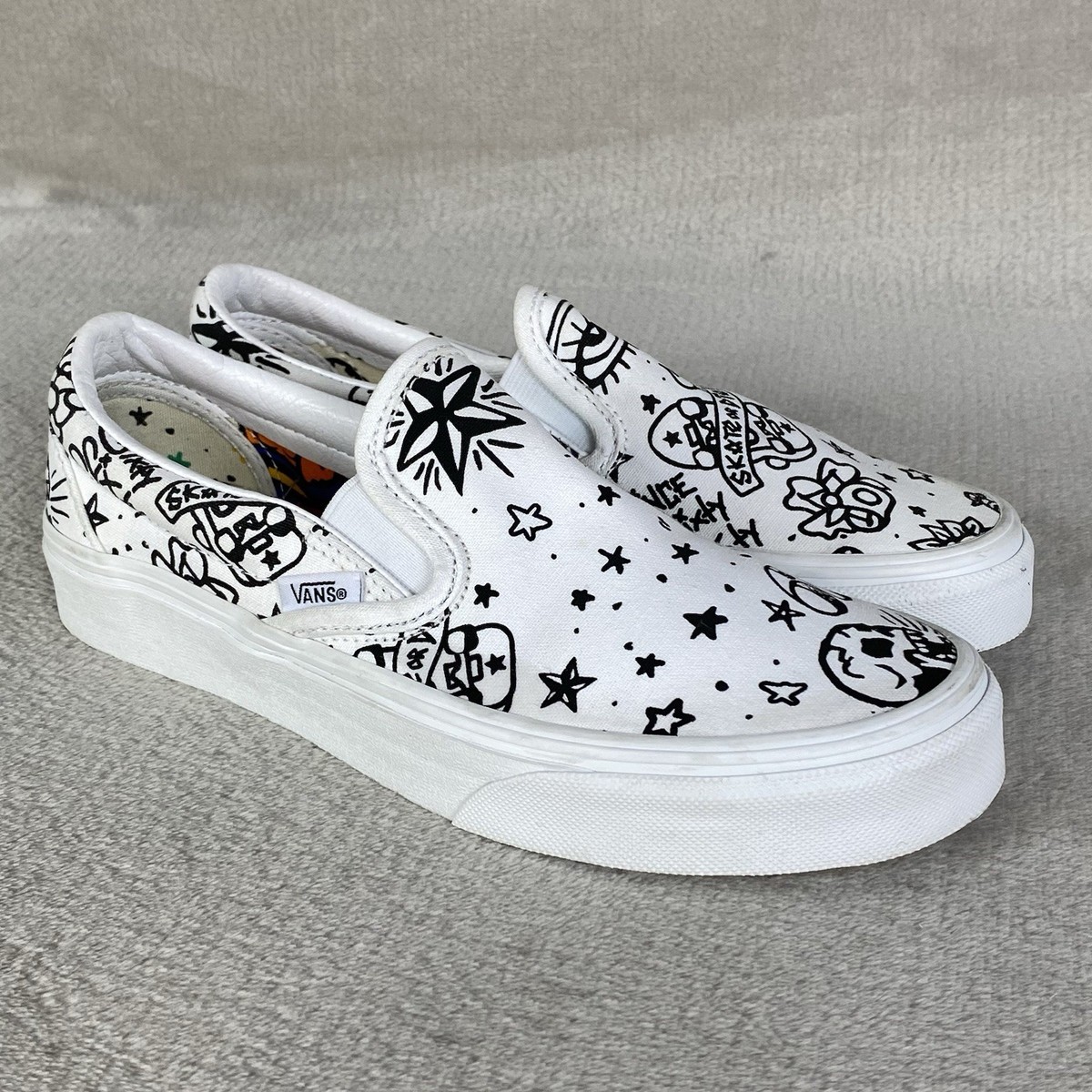 Vans Tattoo Slip On Sneaker Skate Shoes Mens Womens Black