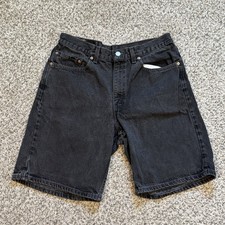 Levi's 550 Denim Shorts Black Made USA W34 Relaxed Jorts Fit 32 Baggy Distressed
