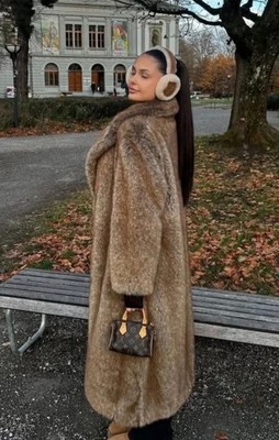 ZARA FAUX FUR COAT ZW COLLECTION LIMITED EDITION BRONZE FW25/26