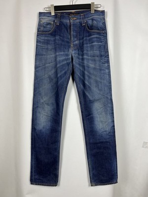 NUDIE Big Bengt Blue Denim Regular Slim Straight Jeasn Size W31 L34