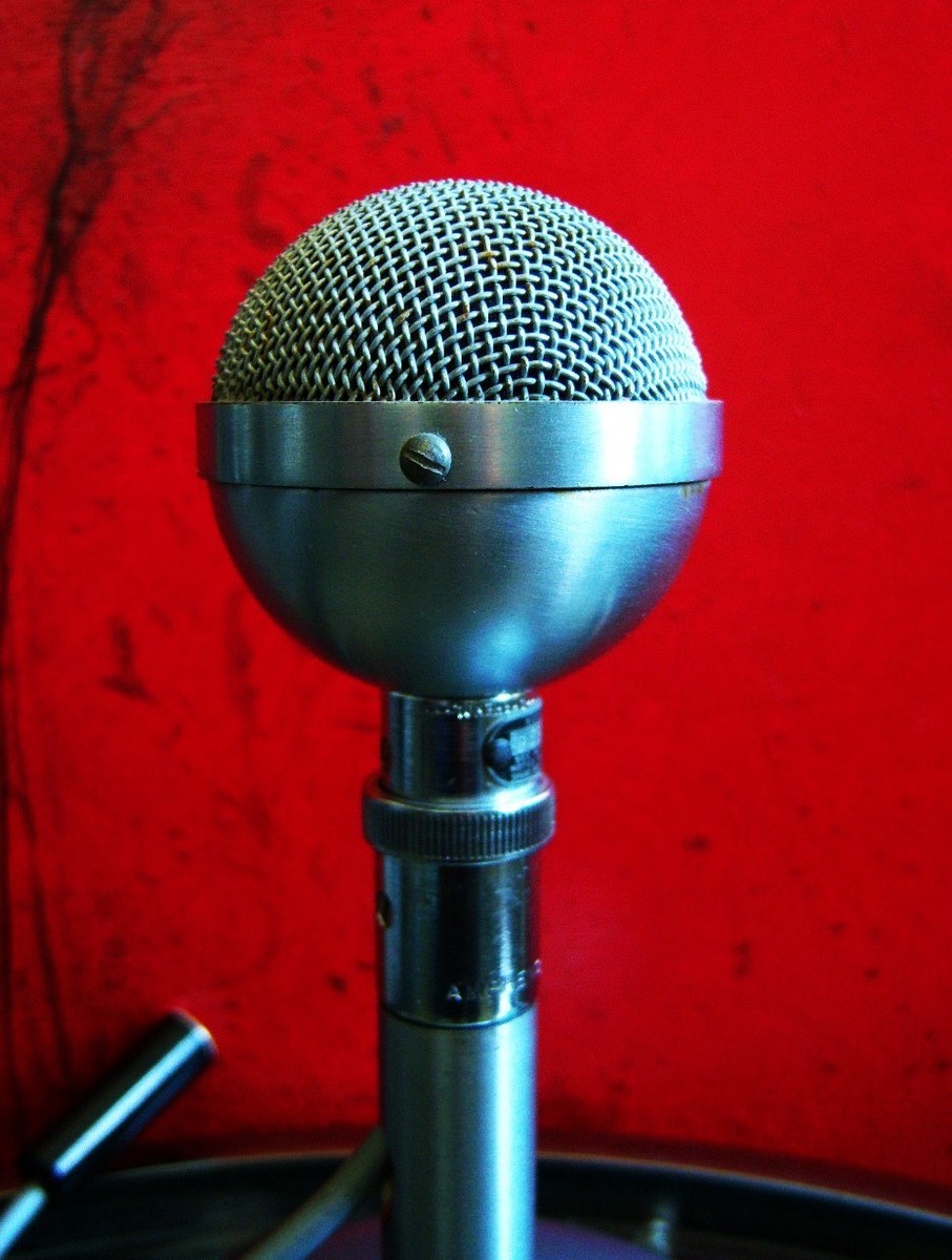 Vintage RARE 1940s Shure Brothers 9898 crystal microphone w desk