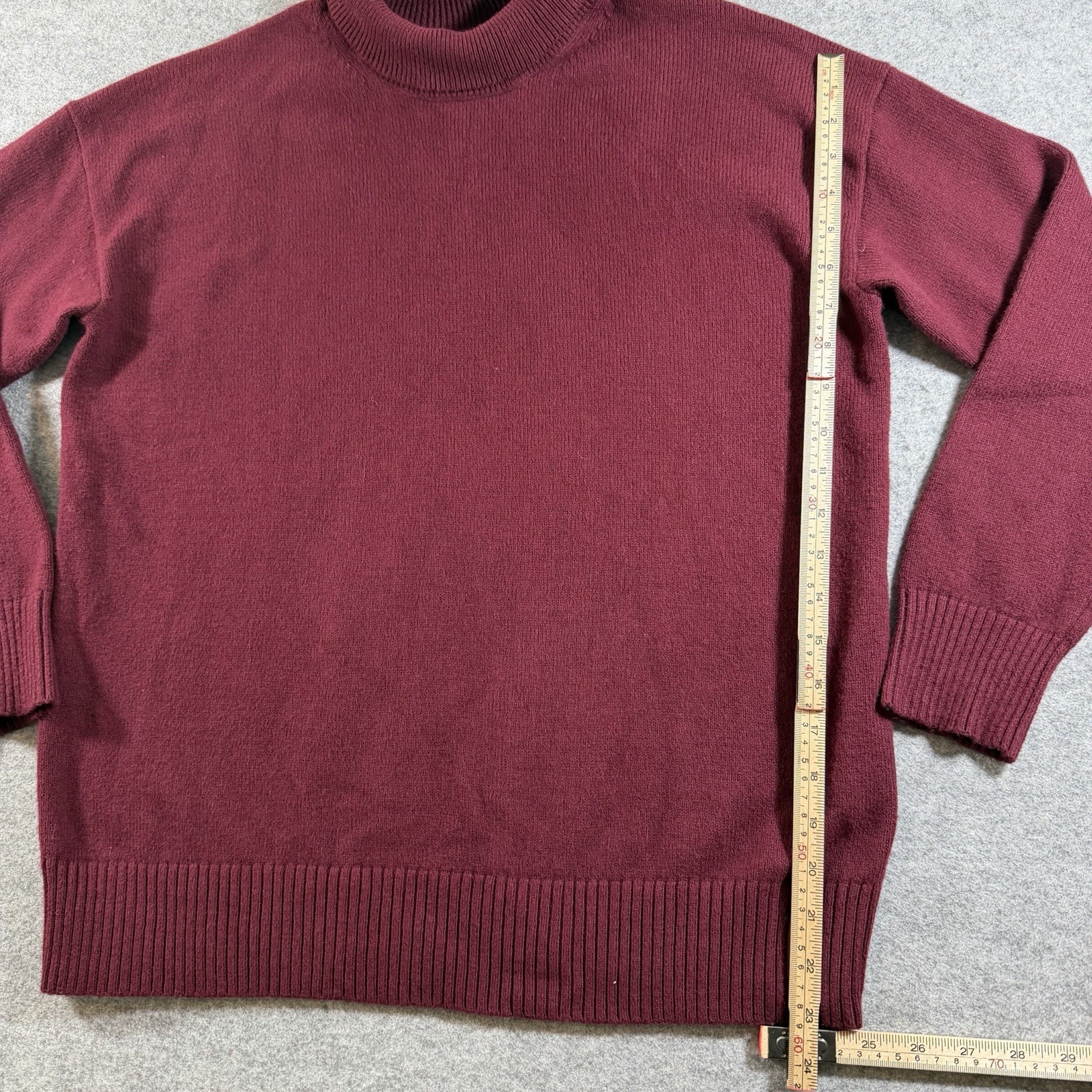 Banana Republic Turtleneck Sweater Womens S Burgundy Wool Blend Soft Knit LS thumbnail 5