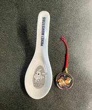 Pok&eacute;mon Eevee Phone Charm & White Ceramic Soup Spoon Pokemon Center Japan Lot
