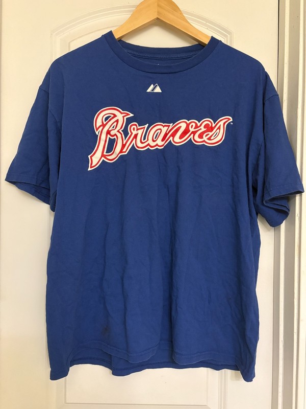 Brian McCann Braves Jersey T-shirt sz Large blue script
