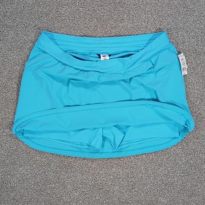 Womens Plus Lands' End Quick Dry Active Swim Skort Carolina Blue Size 26W 514172