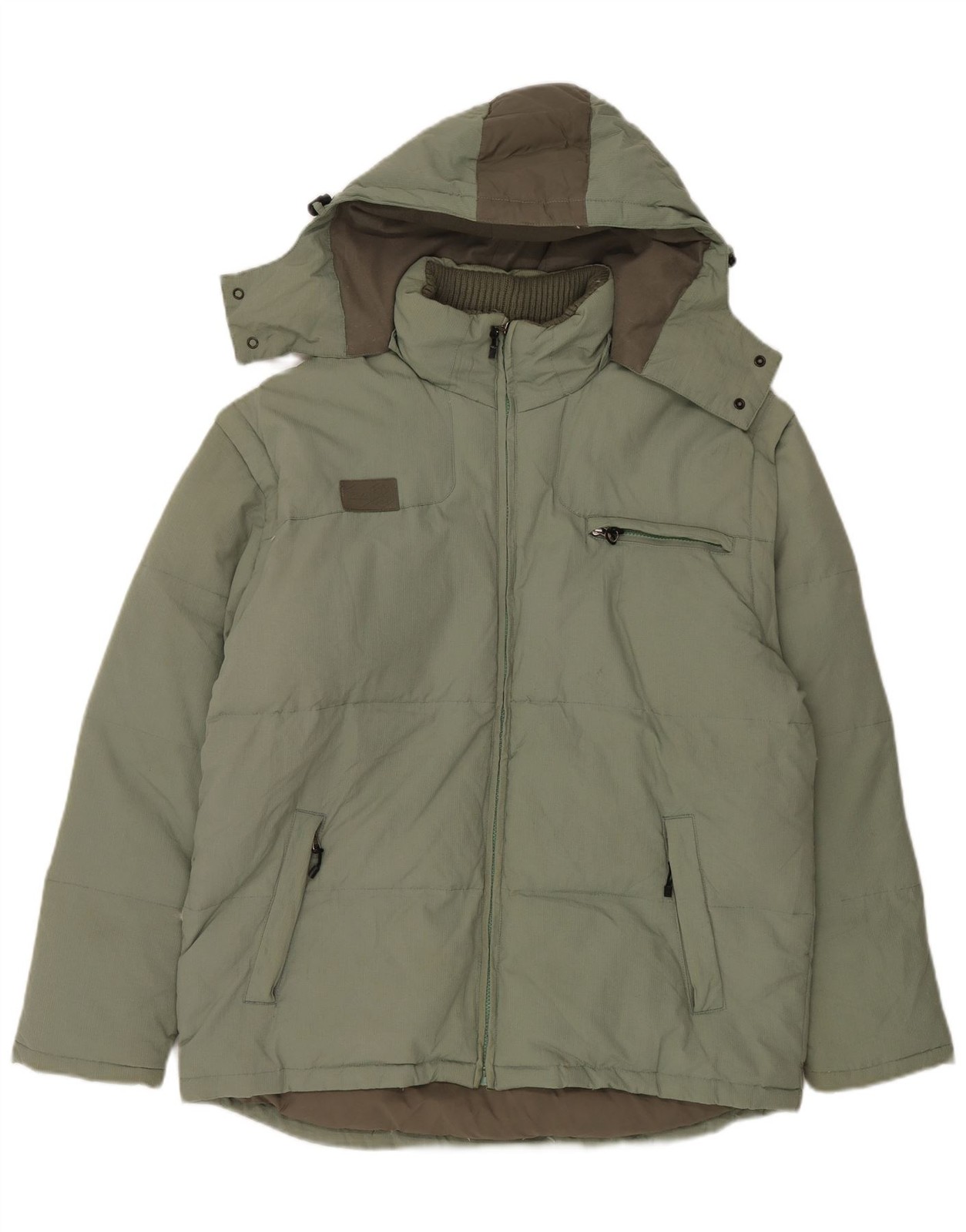 Fila Mens Hooded Padded Jacket UK 40 Large Green Polyamide AH13