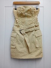 BNWT Pretty Little Thing Ladies Stone Wrap Detail Bandeau Bodycon Dress Size6