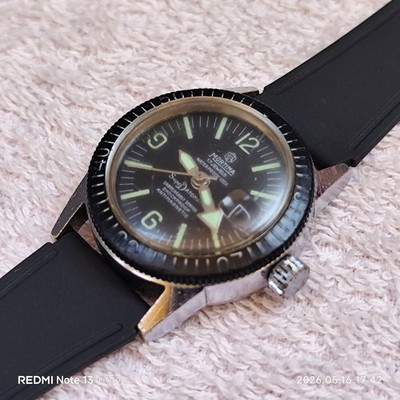 Vintage Mortima Super Datomatic 17 Jewels Mechanical Skindiver Watch - 1970s
