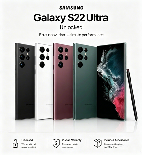 New SealedSamsung Galaxy S22 Ultra 128GB 256GB 512GB S908U1 Factory Unlock