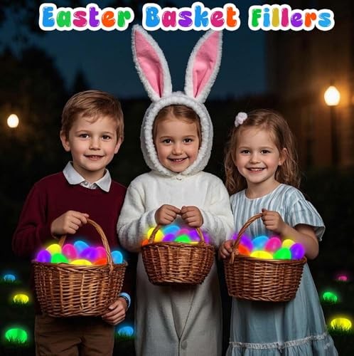 48 Easter Eggs & 96 Mini Glow Sticks for Glow in The Dark Easter Eggs Hunt - - Picture 6 of 7