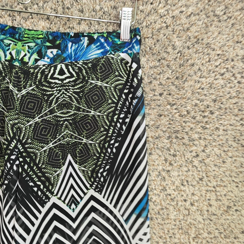 Bisou Bisou Palazzo Pants Womens Small Wide Leg Tropical Print Boho Ladies - Image 2 of 4