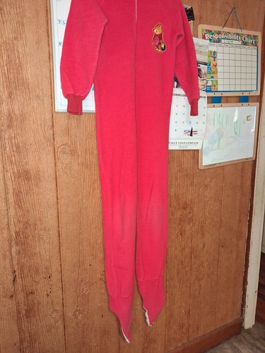 Vintage Winnie The Pooh Footed Blanket Sleeper Pajamas Size 12