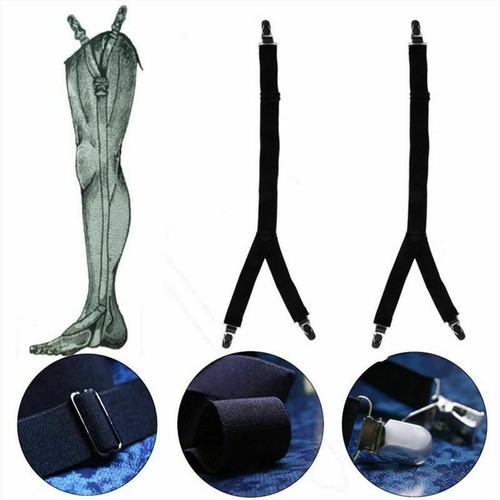 2 Pcs Best Mens Socks Garters Y Style Military Shirt Stays Elastic Adjustable C - Picture 8 of 8