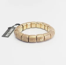 Rare Pitti Sisi PITTIeSisi sterling silver diamond pillow link stretch bracelet