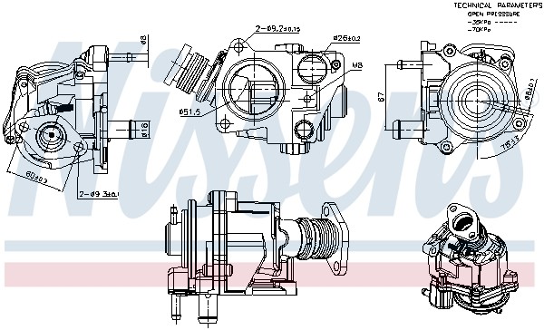 NISSENS-OE 98424-OE EGR Valve for CITROËN,FIAT,IVECO,PEUGEOT