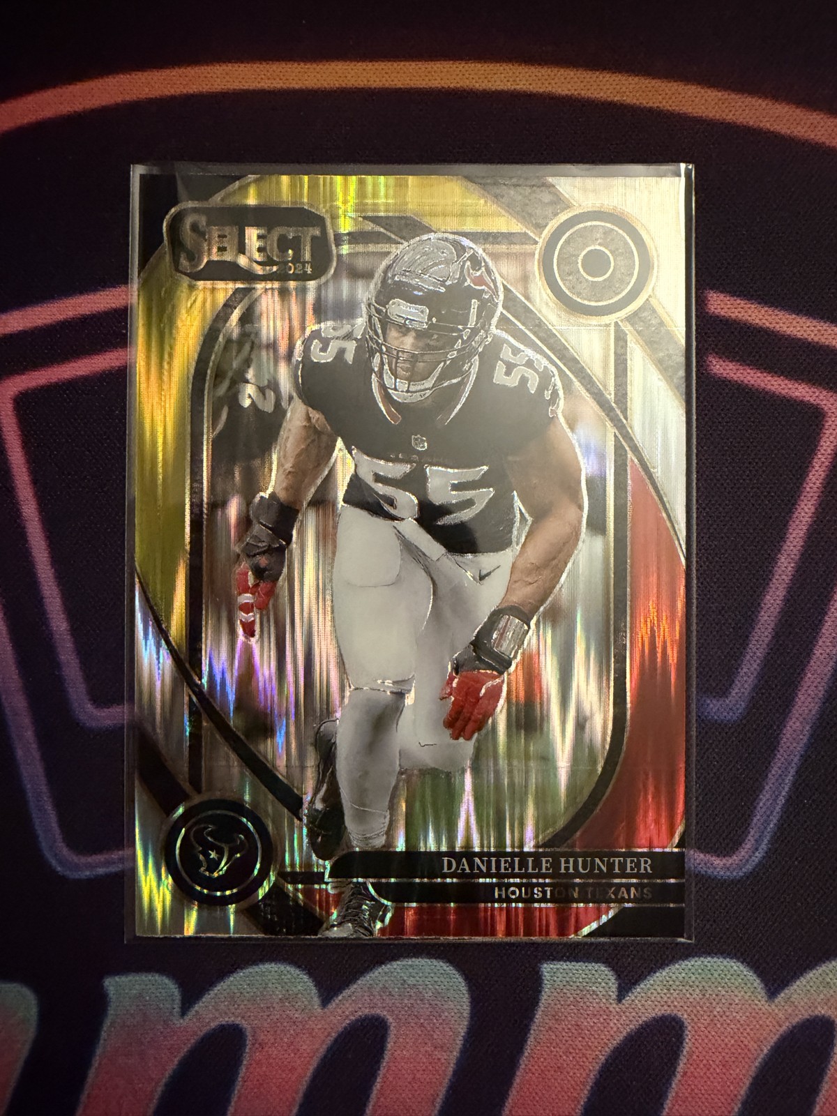 2024 Select Club Level Danielle Hunter #243 Red & Yellow Shock Prizm Texans