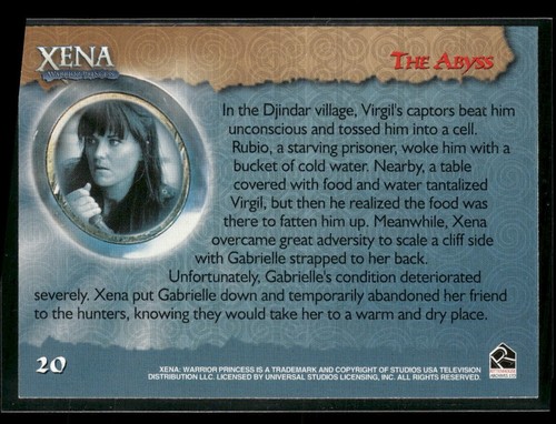2001 Rittenhouse Xena Season 6 #20 In the Djindar village, Virgil's captors beat - Picture 2 of 2