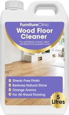 Wood Floor Cleaner - 5 Litres - Ready To Use & Quick Drying - Infused With Oran 5.52 per litre
