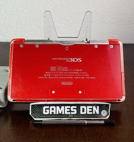 Nintendo 3DS Flame Red Handheld Region free English Console Charger SD TESTED #3