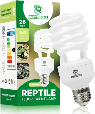 UVB Reptile Light 5.0, 26W Tropical and Sub-Tropical UVA UVB5.0 26W, White 